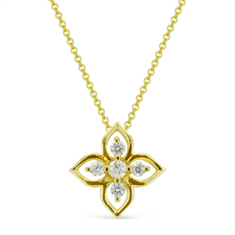 LaViano Fashion 14K Yellow Gold Diamond Pendant