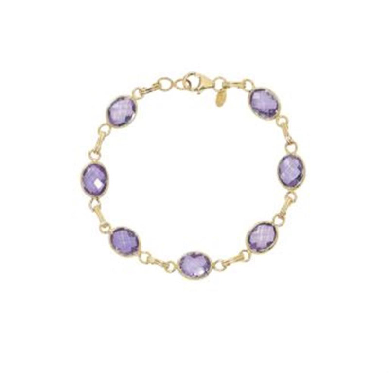 LaViano Fashion 14K Yellow Gold Amethyst Bracelet