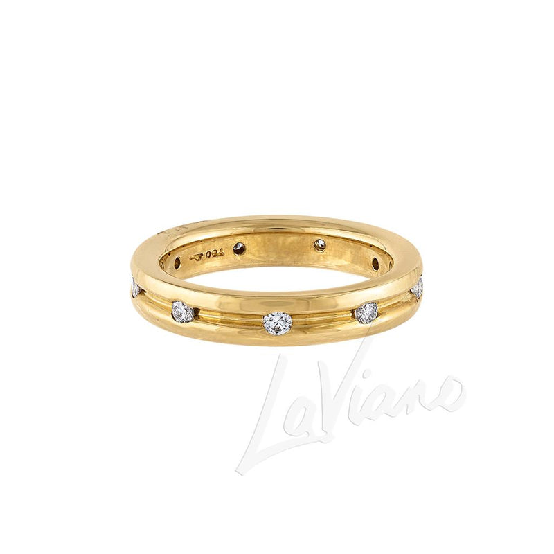 LaViano Fashion 18K Yellow Gold Diamond Eternity Wedding Band