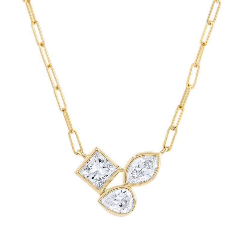 LaViano Fashion 14K Yellow Gold Diamond Necklace