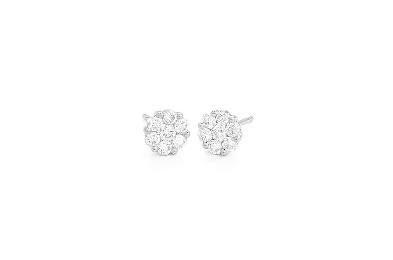 LaViano Fashion 14K White Gold Diamond Earrings