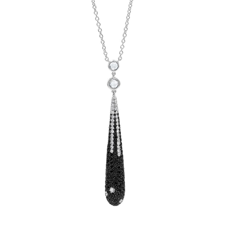 LaViano Fashion 18K White Gold Black and White Diamond Necklace