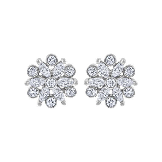 LaViano Fashion 18K White Gold Diamond Earrings
