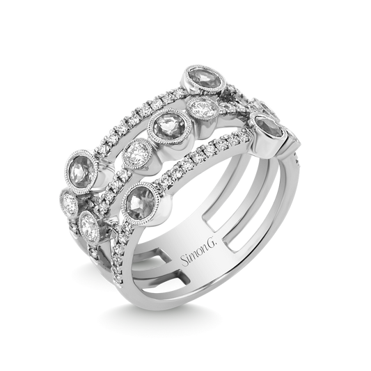 Simon G 18K White Gold Diamond Ring
