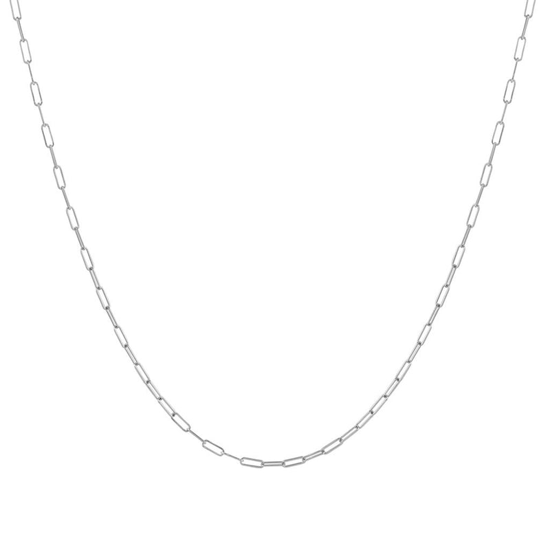 LaViano Fashion 18K White Gold Paperclip Chain