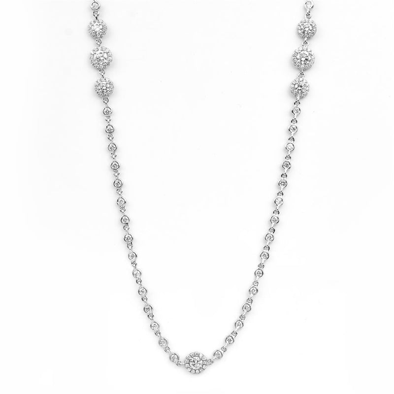 LaViano Fashion 18K White Gold Diamond Necklace