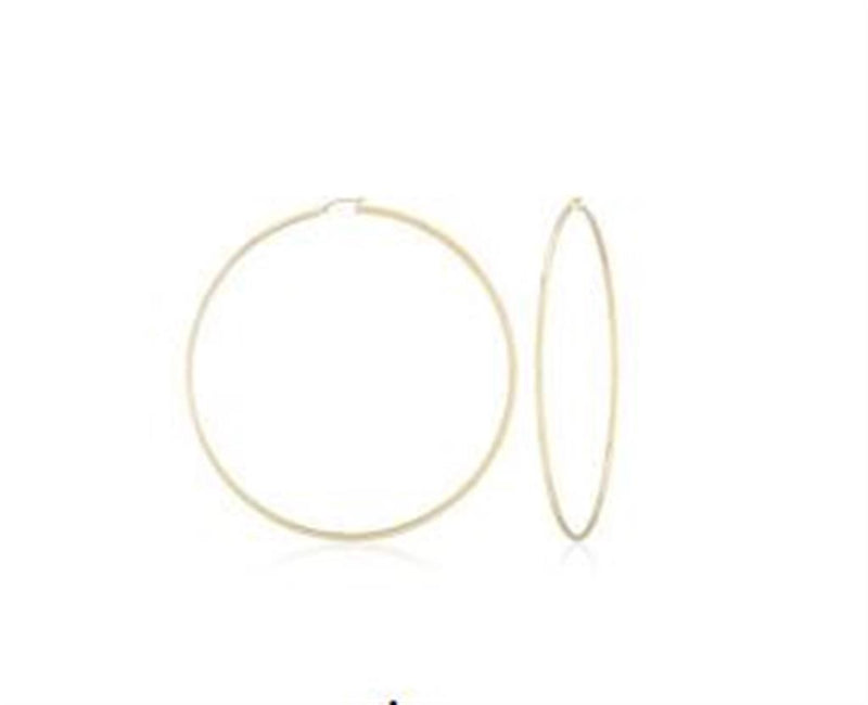 LaViano Fashion 14K Yellow Gold Hoop Earrings 1.5 x 70 MM