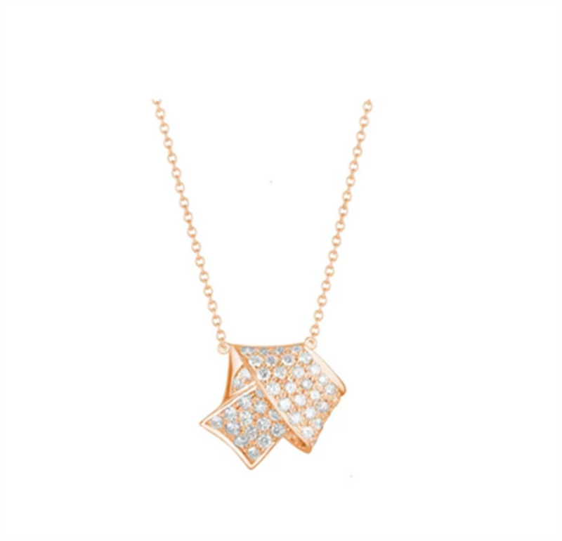 Carelle 18K Rose Gold Diamond Knot Necklace