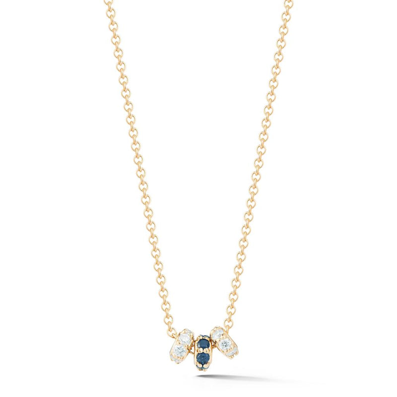 Barbela Design 14K Yellow Gold Sapphire and Diamond Necklace