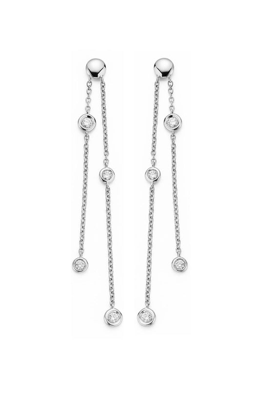 LaViano Fashion 18K White Gold Diamond Earrings
