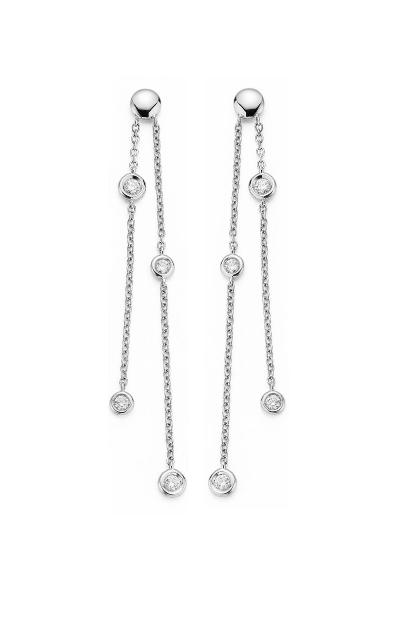 LaViano Fashion 18K White Gold Diamond Earrings