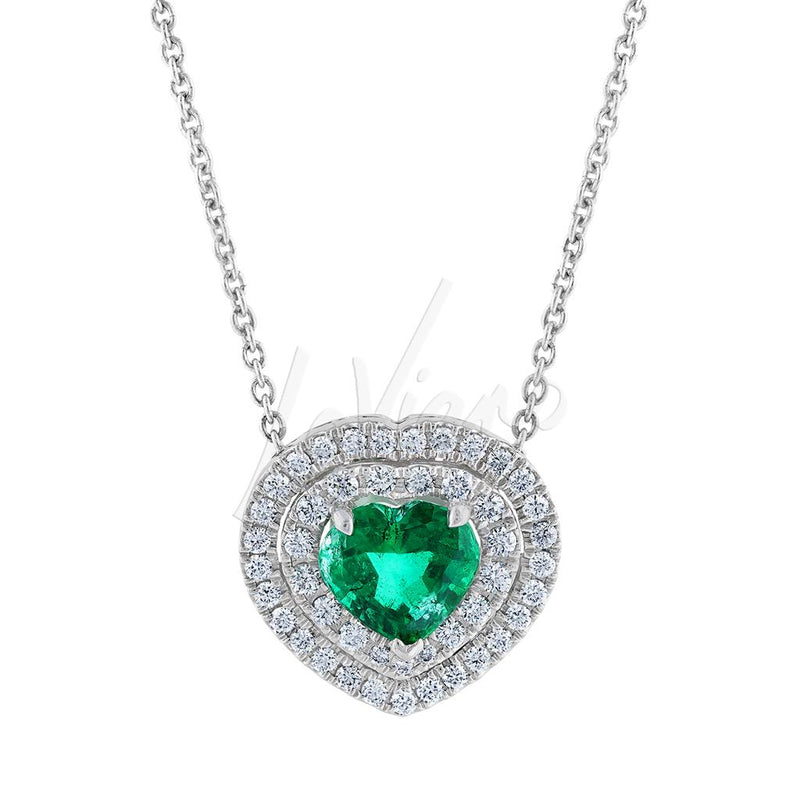 Bespoke Platinum Emerald and Diamond Necklace