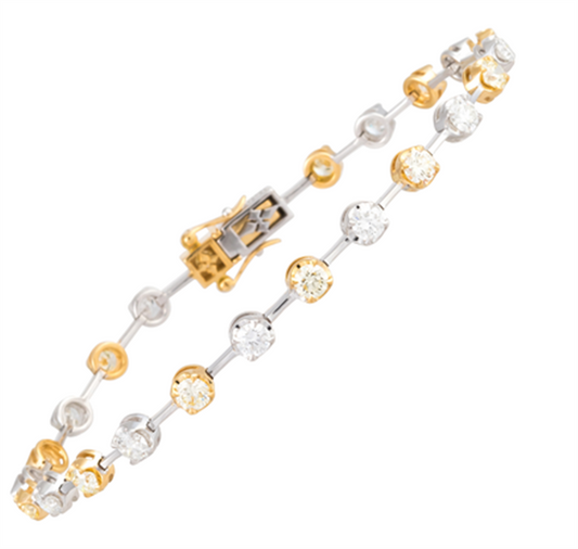 LaViano Fashion 18K Two Tone Diamond Bracelet