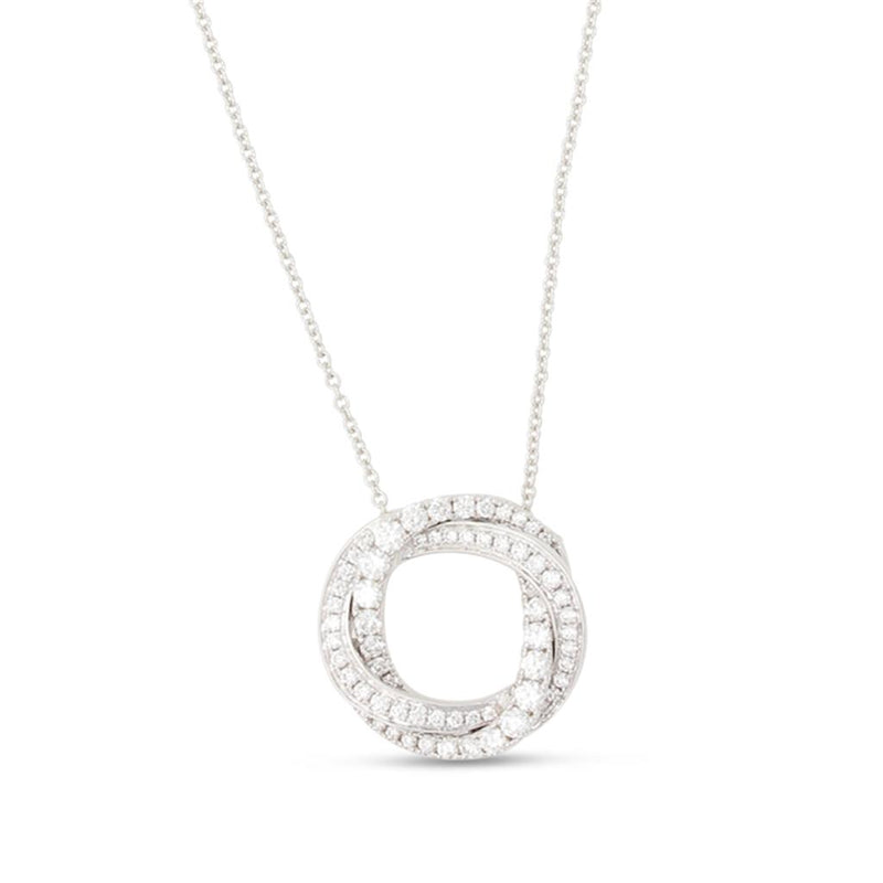 Frederic Sage 14K White Gold Diamond Double Circle Necklace