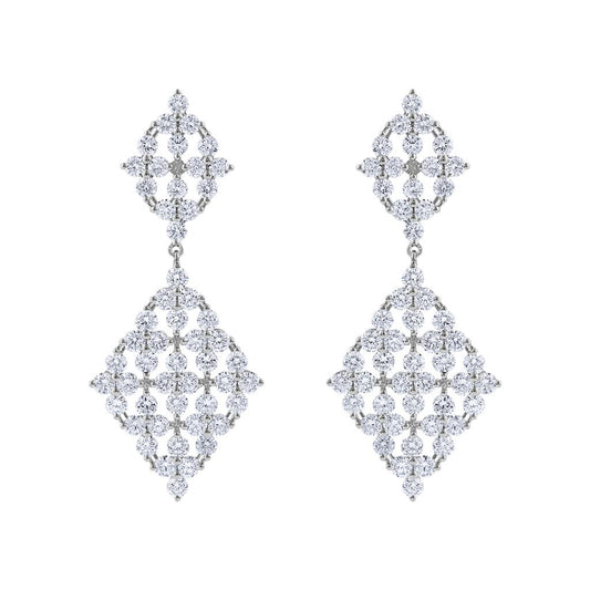 LaViano Fashion 18K White Gold Diamond Earrings