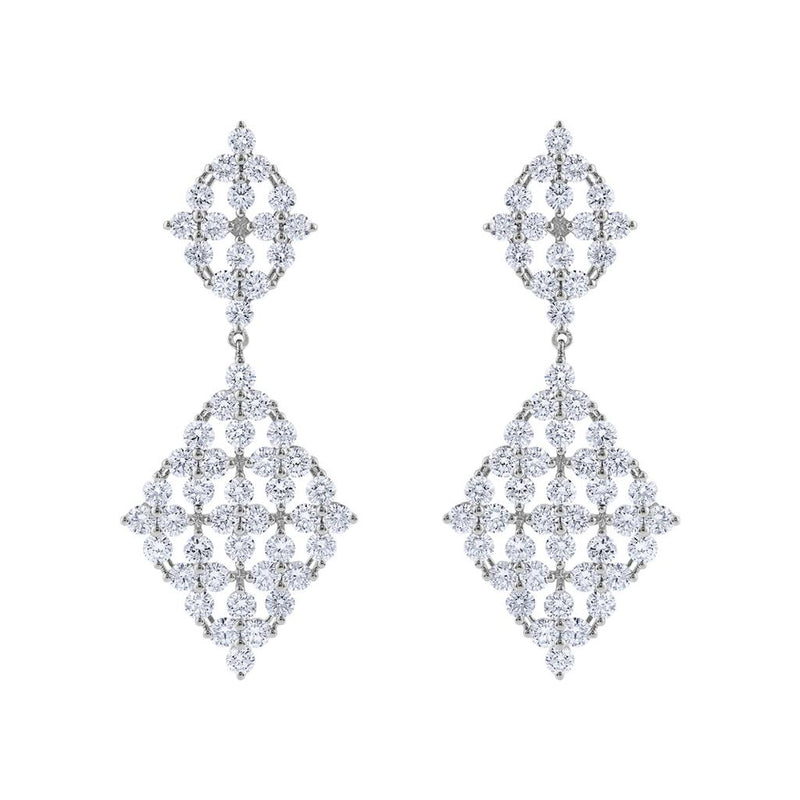 LaViano Fashion 18K White Gold Diamond Earrings