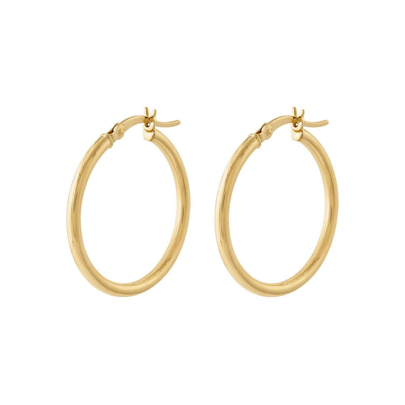 LaViano Fashion 14K Yellow Gold Hoop Earrings 2x25MM