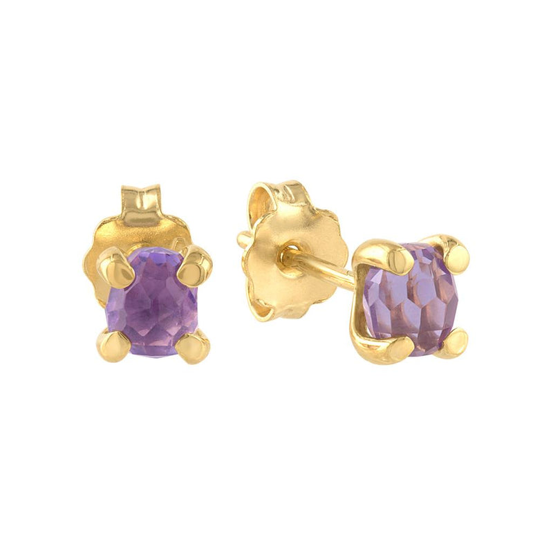 LaViano Fashion 18K Yellow Gold Amethyst Earrings