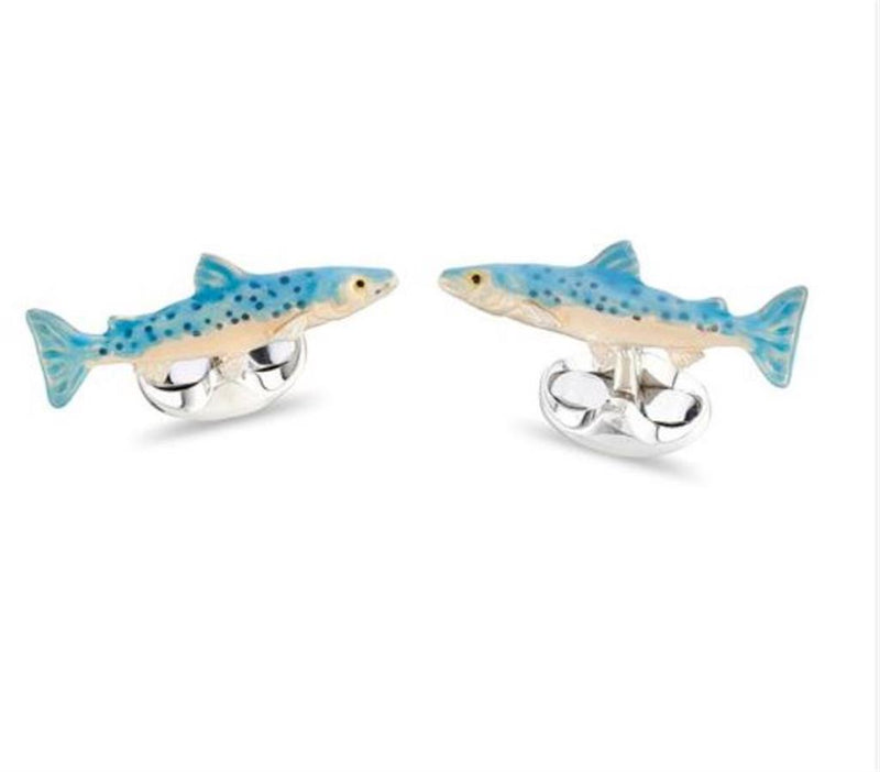 Deakin & Francis Sterling Silver Salmon Cufflinks