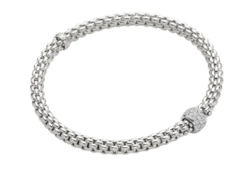 FOPE 18K White Gold  Flex It Bracelet Diamonds