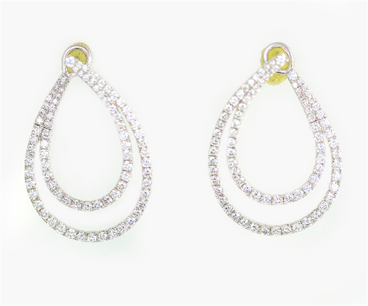 Frederic Sage 18K White Gold Diamond Earrings