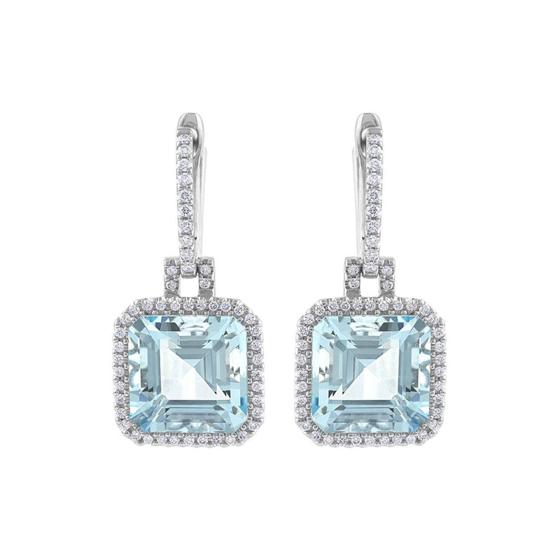 LaViano Fashion Aquamarine and Diamond Earrings