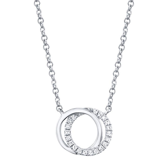 Shy Creation 14K White Gold Diamond Necklace