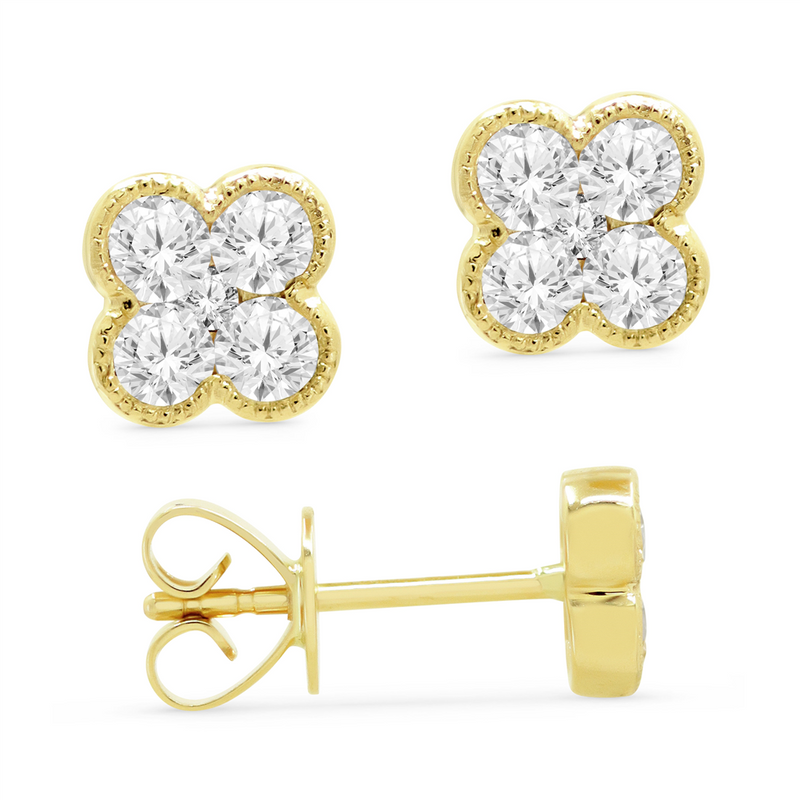 LaViano Fashion 14K Yellow Gold Diamond Earrings