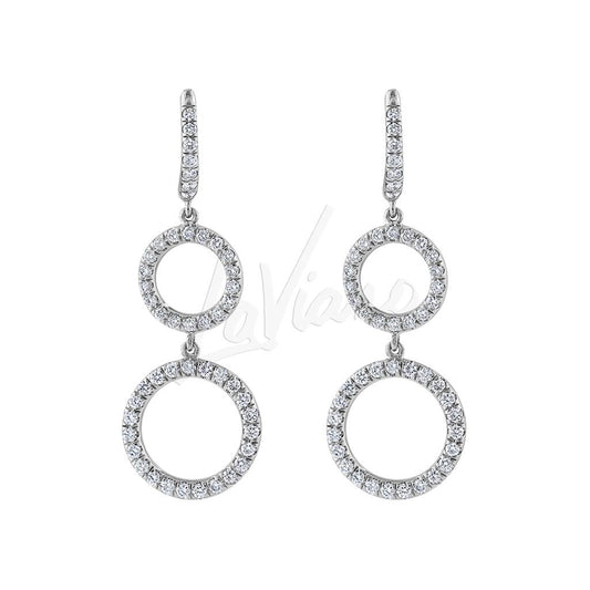 LaViano Fashion 14K White Gold Diamond Earrings