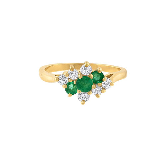 LaViano Fashion 18K Yellow Gold Emerald and Diamond Ring Tiffany and Co