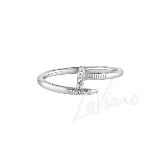 KC Designs 14K White Gold Nail Diamond Ring