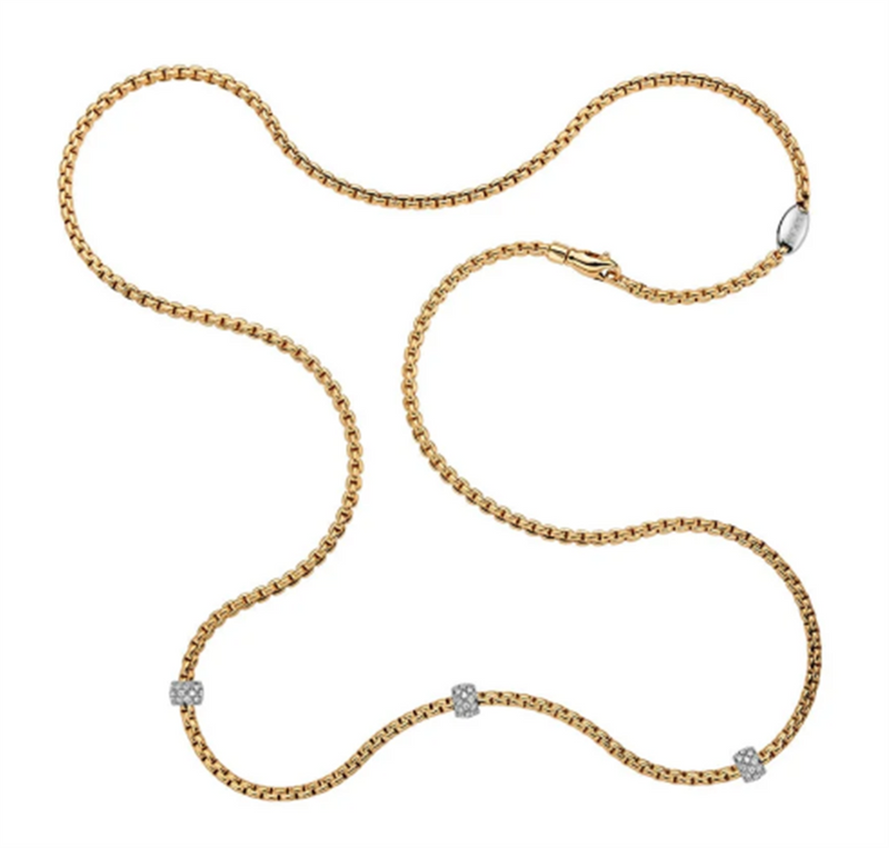 FOPE 18K Two Tone Diamond  Necklace Diamonds