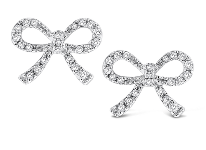 KC Designs 14K White Gold Diamond Bow Earrings