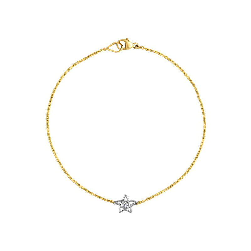 LaViano Fashion 14K Yellow Gold Diamond Star Bracelet