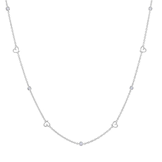 LaViano Fashion 18K White Gold Diamond Necklace