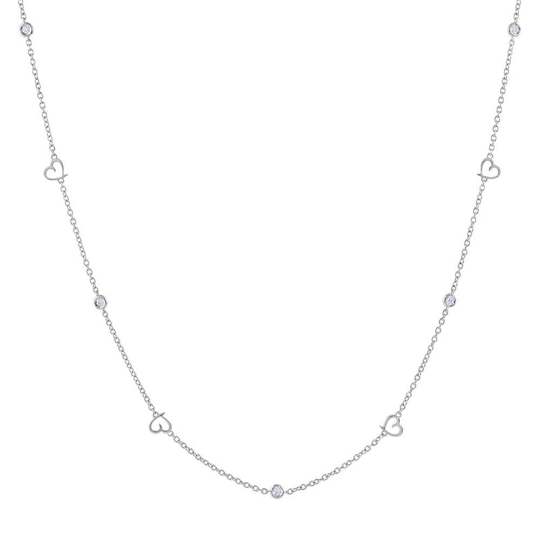 LaViano Fashion 18K White Gold Diamond Necklace