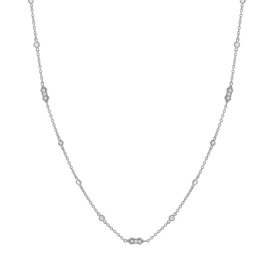 LaViano Fashion 18K White Gold Diamond Necklace