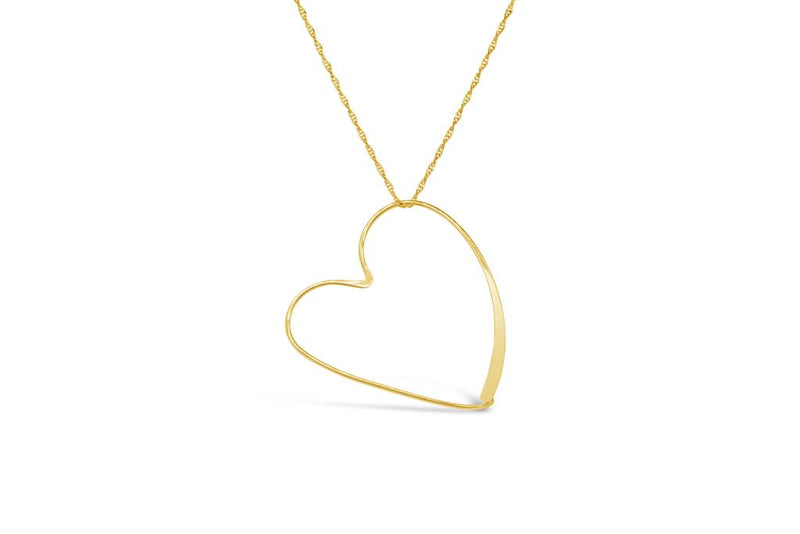 LaViano Fashion 14K Yellow Gold Dangling Heart Pendant Necklace