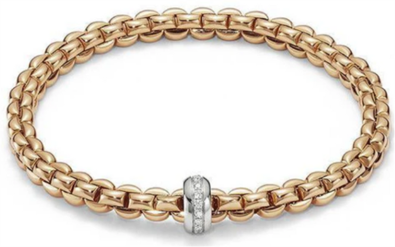 FOPE 18K Rose Gold and White Gold Diamond Bracelet