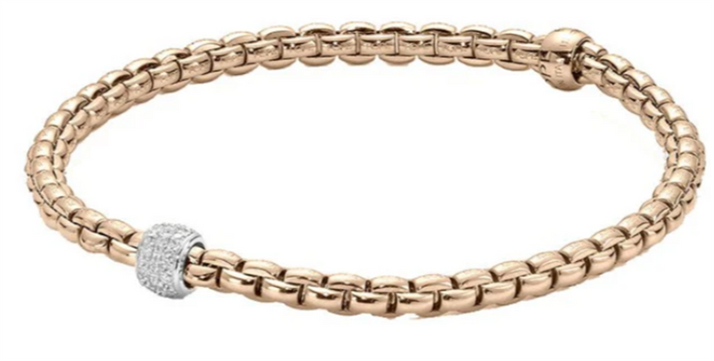 FOPE 18K Rose Gold Diamond Bracelet Diamonds.