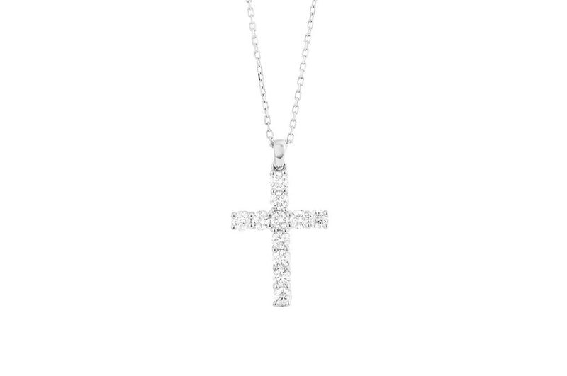 LaViano Fashion 14K White Gold Diamond Cross