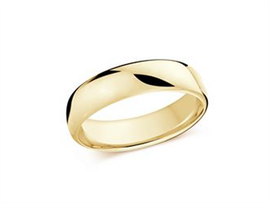 LaViano Fashion 18K Yellow Gold Wedding Band 6MM Size 9