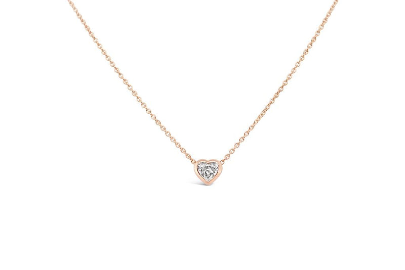 LaViano Fashion 14K Rose Gold Heart Shaped Diamond Pendant