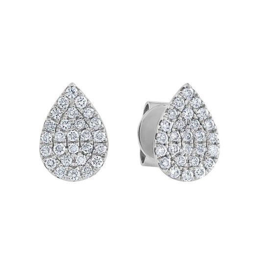 LaViano Fashion 14K White Gold Diamond Earrings