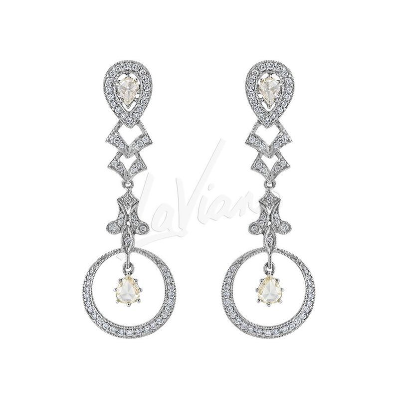 LaViano Fashion 18K White Gold Diamond Drop Earrings