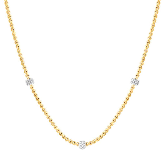 FOPE 18K Two Tone Diamond  Necklace Diamonds