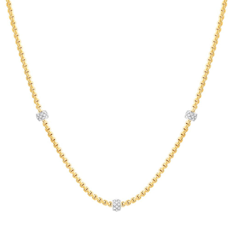 FOPE 18K Two Tone Diamond  Necklace Diamonds