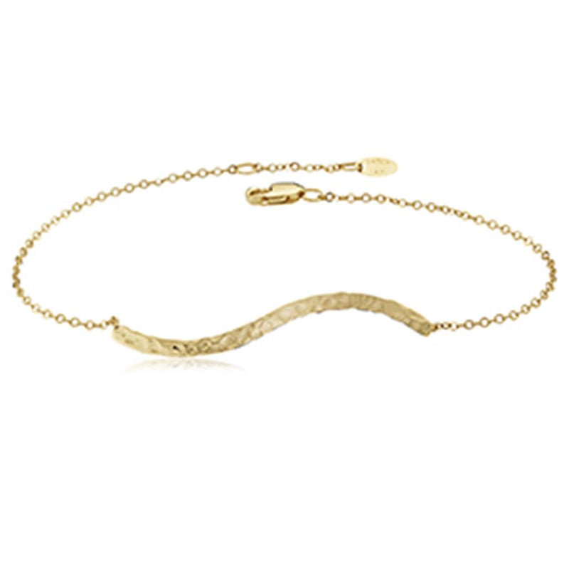 LaViano Fashion 14K Yellow Gold Hammered Bar Bracelet