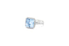 LaViano Fashion 18K White Gold Aquamarine and Diamond Ring