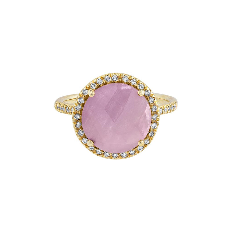 LLaViano Fashion 18 Karat Yellow Gold Pink Sapphire and Diamond Ring
